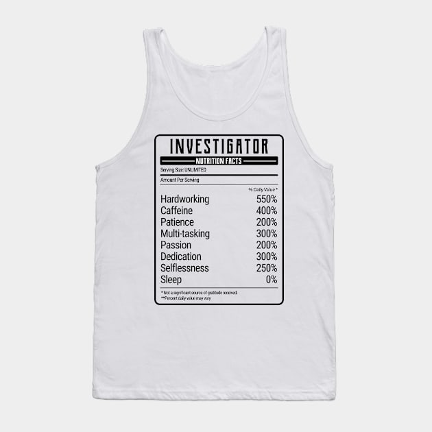 Investigator nutrition value Tank Top by IndigoPine